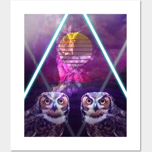 Trippy Owl Rave Posters and Art